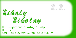 mihaly mikolay business card